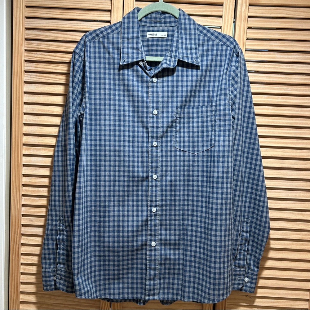 Men's Blue Checkered Shirt